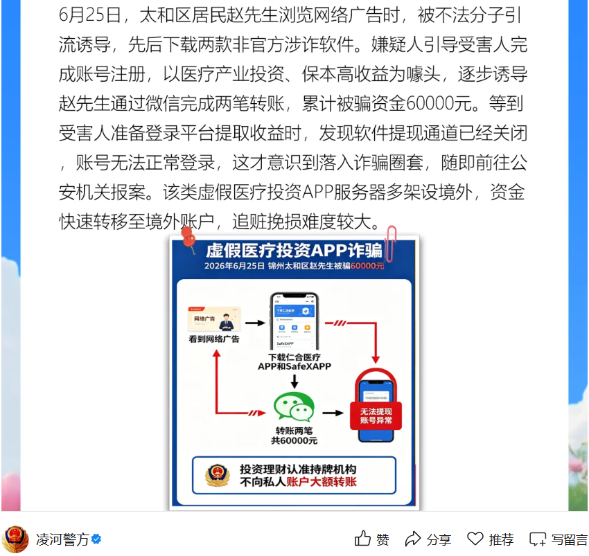 警惕医疗康养投资骗局！已有市民6万投资血本无归